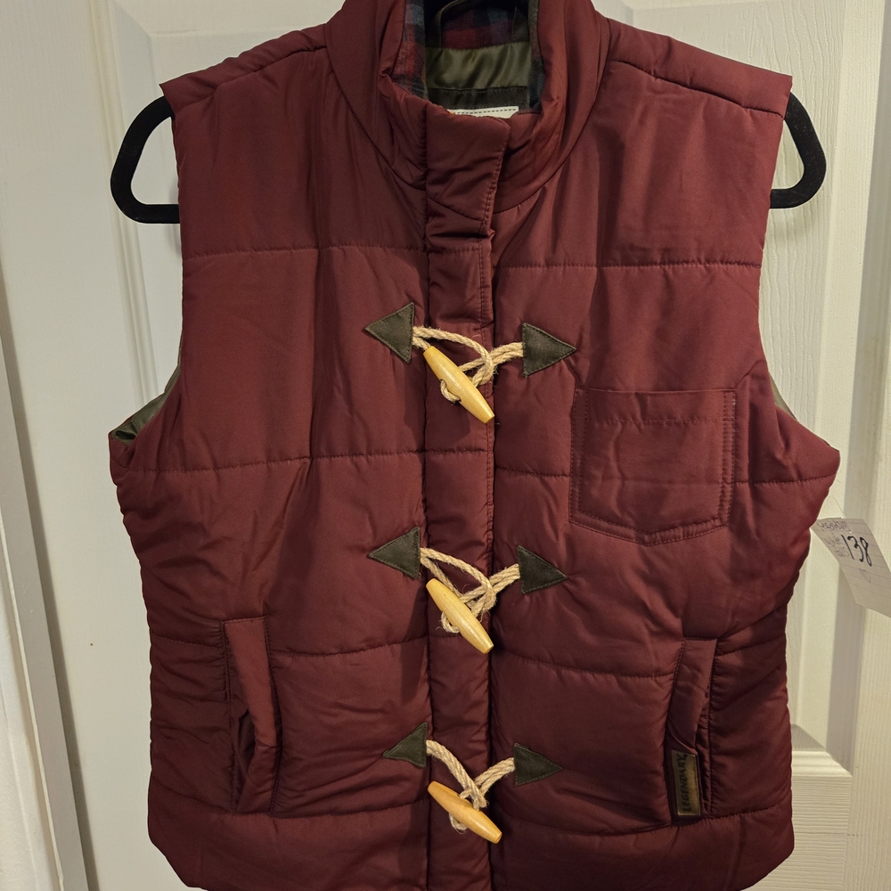 Legendary Whitetails Maroon Vest with Plaid Lining